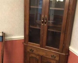 Maple corner cupboard