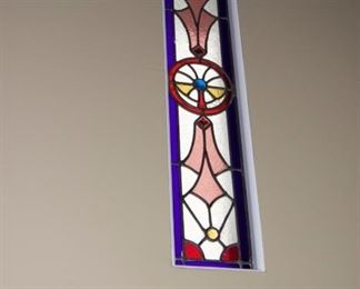 $150 — beautiful stained glass piece — already removed! 7 1/4” x 36”