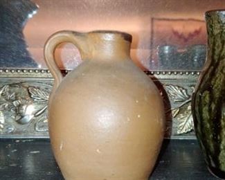 Early miniature pottery syrup pitcher