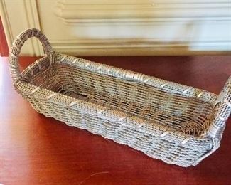 Silver basket great for napkins