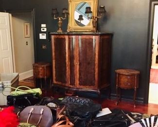 Beautiful Armoire, Mirror and side tables all at this sale! 