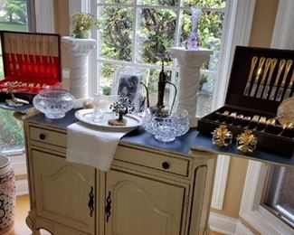 French Provencal, Server, flip top,  home decor, 