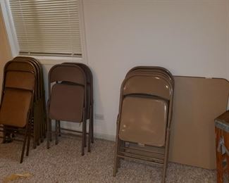 folding tables, folding chairs 