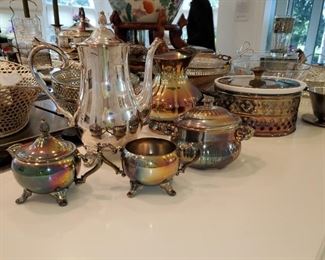 silver plate serving pieces 