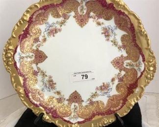 GORGEOUS LARGE J. POUYAT LIMOGES HAND PAINTED PLATE