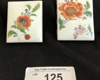 PAIR ROCHARD LIMOGES HAND PAINTED PICTURE FRAMES
