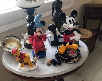 Marble Table & Mickey Phone Sold
