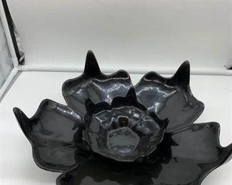 Black Glass Viking Bowl