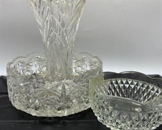 Crystal Bowls and Vase