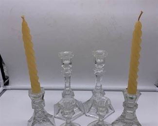 Cut Glass Candle Holders