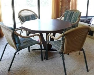 Octagon Card Table with 4 Chairs