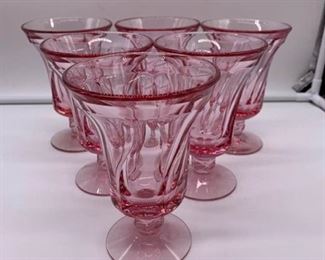 Vintage 1950s Fostoria Pink Glasses