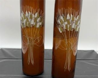 Vintage Amber Glass Candles