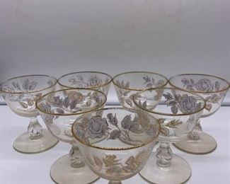 Vintage Rose Bouquet Libbey Stemware