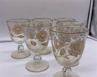 Vintage Rose Bouquet Stemware