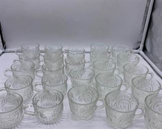 Glass Punch Bowl Cups Assortment