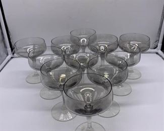 Grey Fogged Stem Glassware