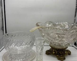 Large Crystal Punch Bowls