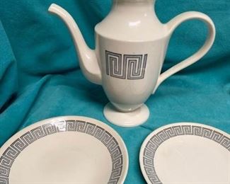 MidCentury Modern Tea Pot, Bowl,  Plate