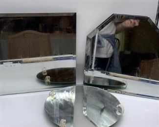 Mirrored Glass Trays