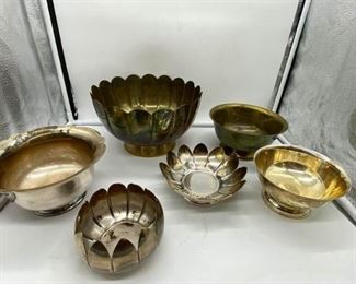 Silver plated brass serving pieces