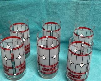 Six Vintage CocaCola Glasses