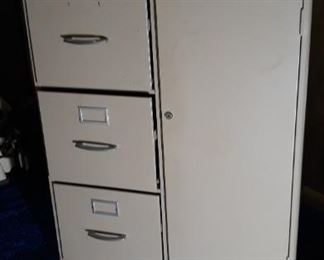 Three Drawer Filing Cabinet with Safe