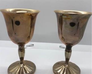 Two International Silver Co Goblets