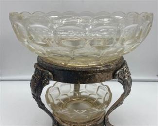 Two Tiered Crystal Bowl