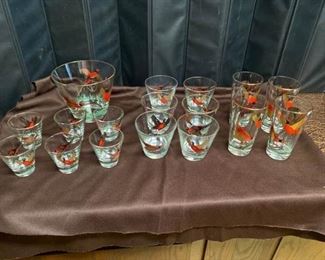 Vintage Pheasant Glass Ware