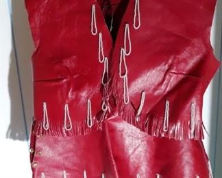 Vintage Red Fringed Western Costume