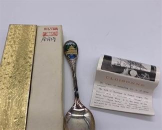 Vintage Silver Enamel Japanese Souvenir Spoon