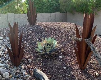Metal cactus art
