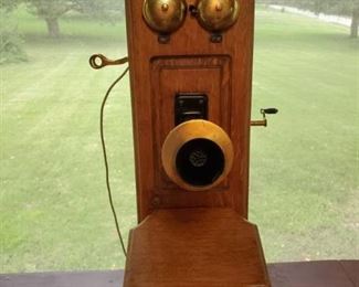 Stromberg Rochester N.Y Brass Fixtured Antique Wall Telephone