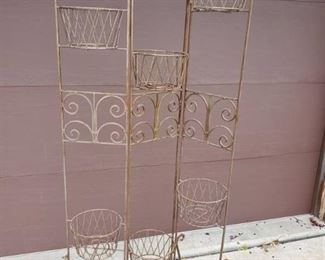 Wrought Iron Foldable 6 Basket Yard Decor