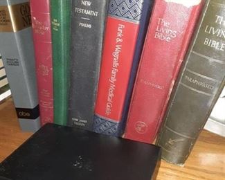 Lot of Eight Books, Containing The Living Bible, The Everyday Bible, Good News For Modern Man, Three Different Copies of the New Testament, and Funk & Wagnalls Family Medical Guide