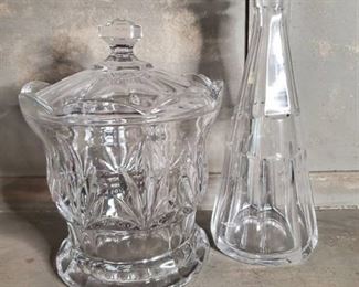 Crystal Decanter and Crystal Jar