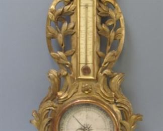 Antique Carved And Giltwood French Barometer