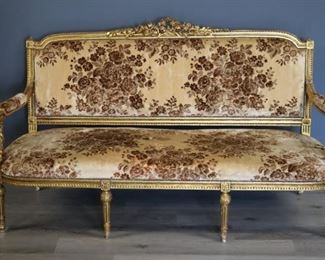 Antique Carved And Giltwood Louis XV Style Settee
