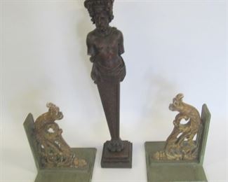 Antique Carved Wood Figure A Pair Of Carved