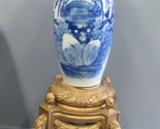 Antique Chinese Blue and White Vase On Finely