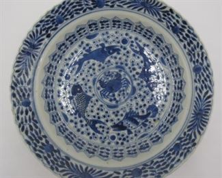 Antique Chinese Blue White Porcelain Enamel