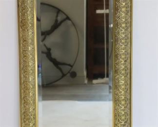 Antique French Brass Framed Mirror