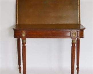 Antique Mahogany Leathertop Game Table