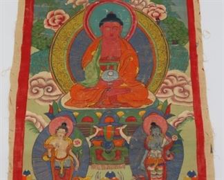 Antique thth C Tibetan Thangka