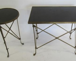 Bagues Style Gilt Metal Tables With Stone Tops