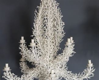Enameled Metal Coral Form Light Chandelier
