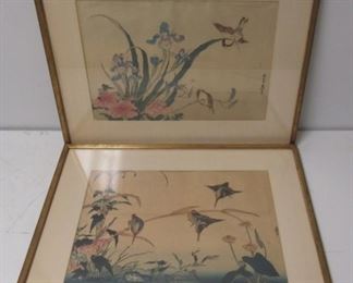 Framed And Signed Asian Prints Of Birds