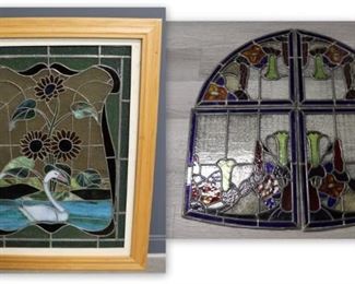 Grouping of Leaded Stainglass Windows