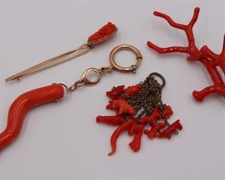 JEWELRY Assorted Coral Jewelry and Accessories